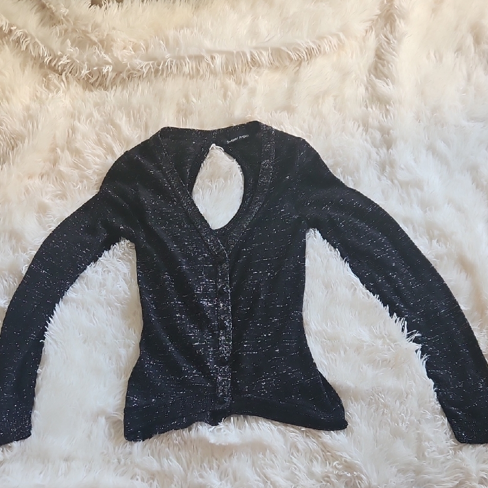 NEW Black With Silver Glitter Sweater